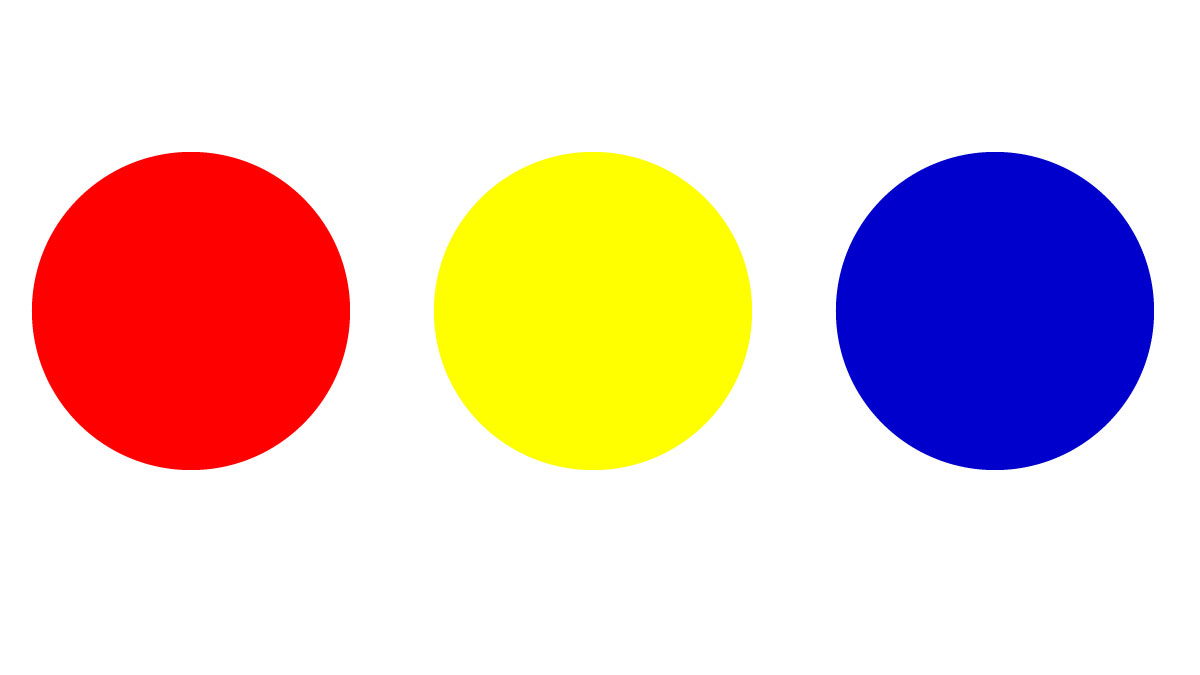 Kreise mit den Prmärfarben rot, gelb und blau