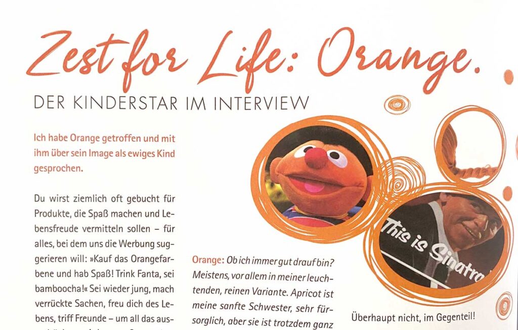 Scan aus dem Buch: Bunt-Lifestyle in Farbe. Kinderstar im Interwiev