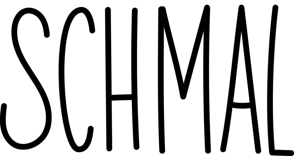 schmale Druckbuchstaben zeichnen