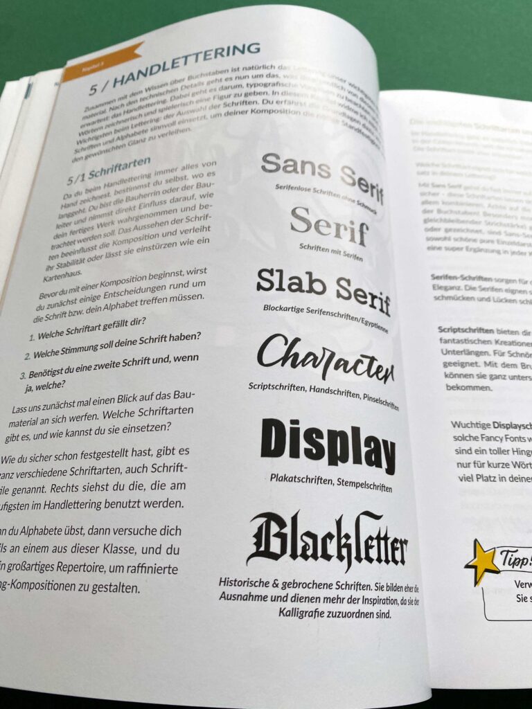 Ausschnitt aus dem Buch Handlettering Layout und Komposition