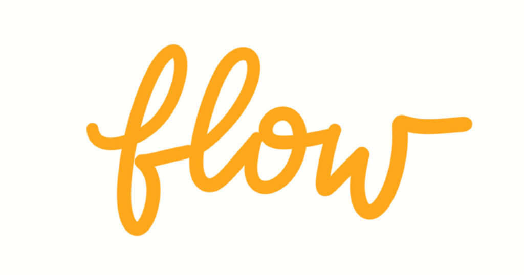 Schatten im Handlettering. Nur das Wort FLOW