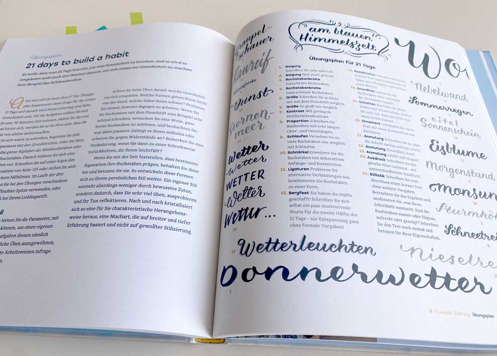 Seite aus dem Handbuch Lettering von Chris Campe