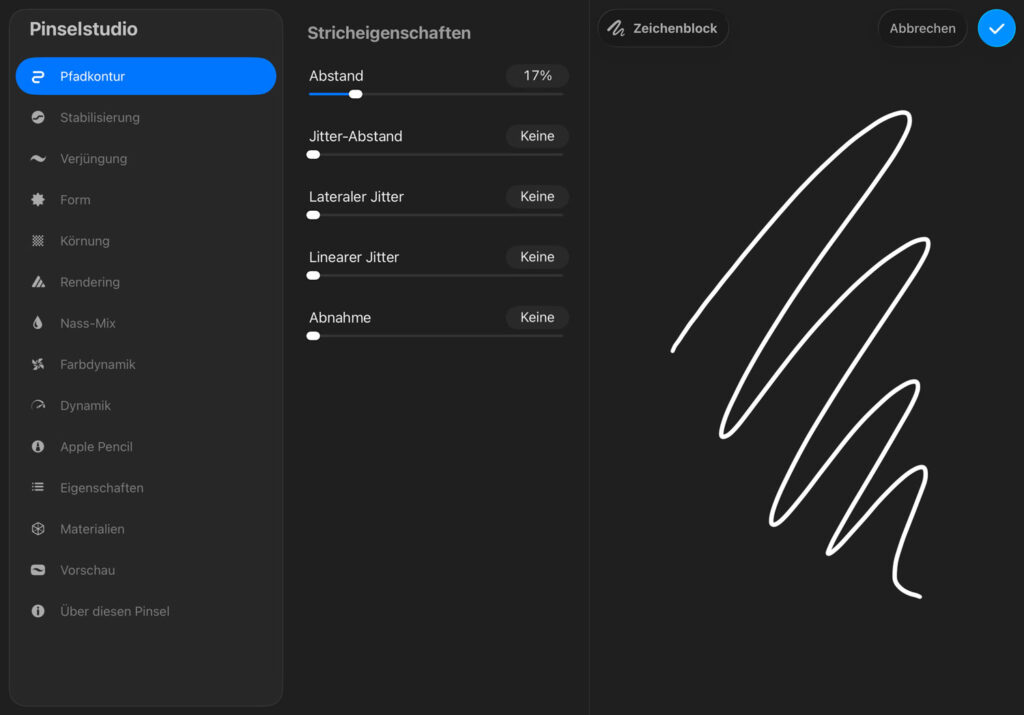 Procreate Pinselstudio