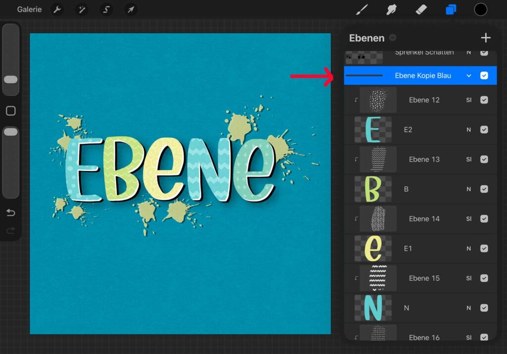 Ebenen Grupp in Procreate